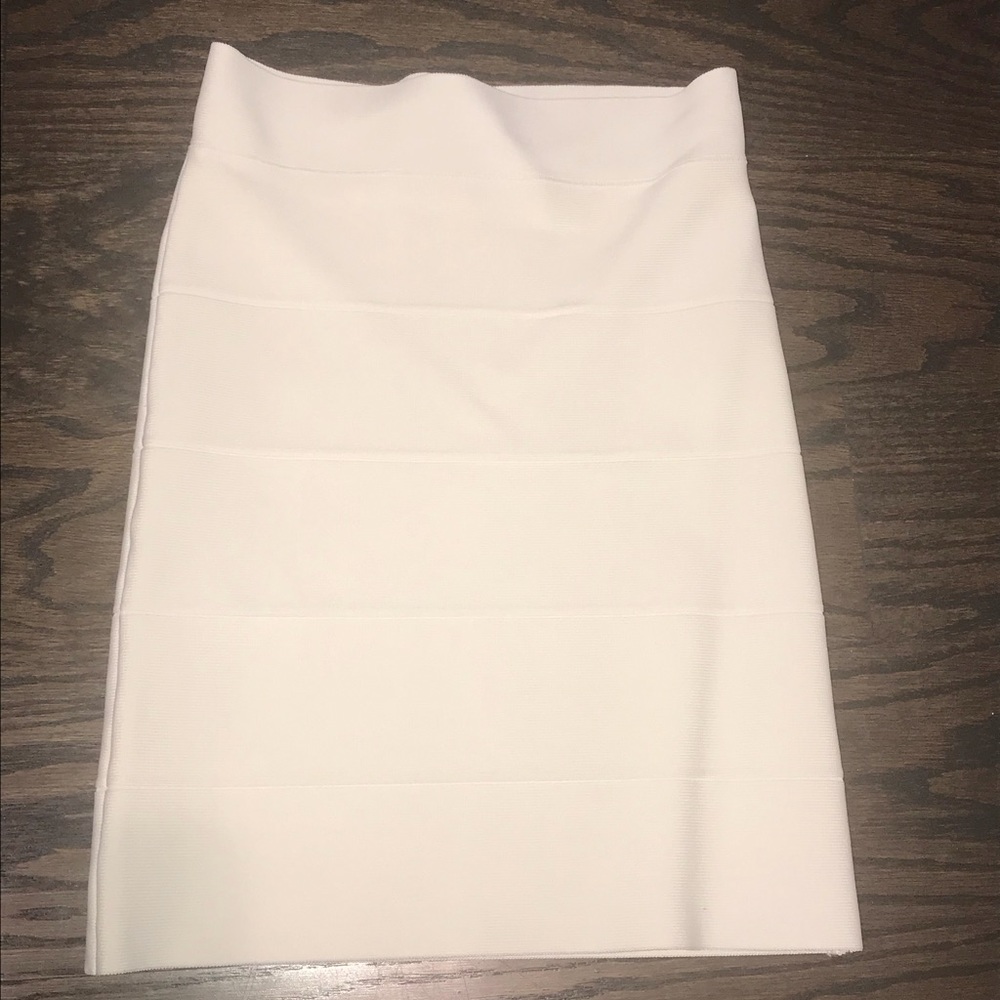 White high waisted bandage mini skirt
